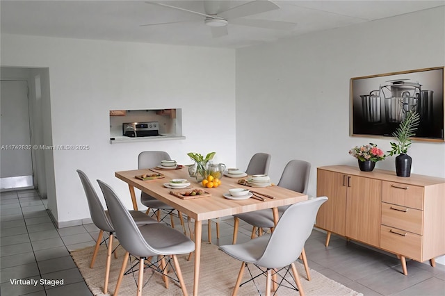 9455 W Flagler St Unit C409, Miami, FL 33174 - tiled dining area with ceiling fan