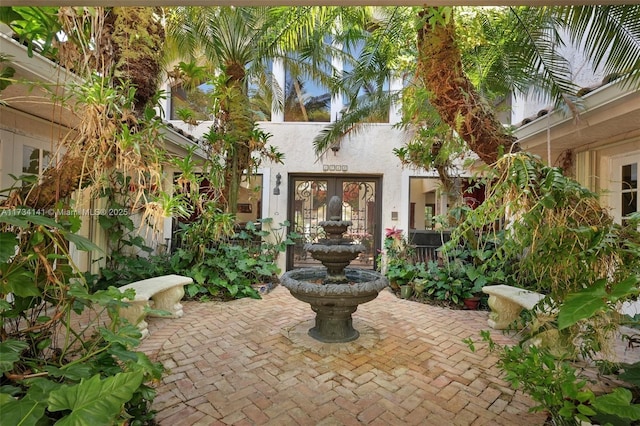 view of patio featuring french doors