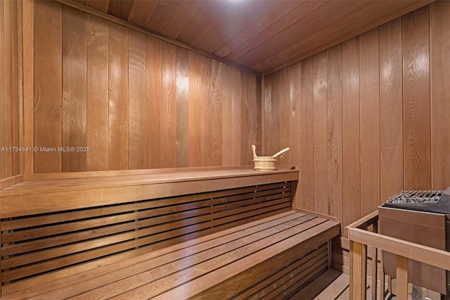 view of sauna