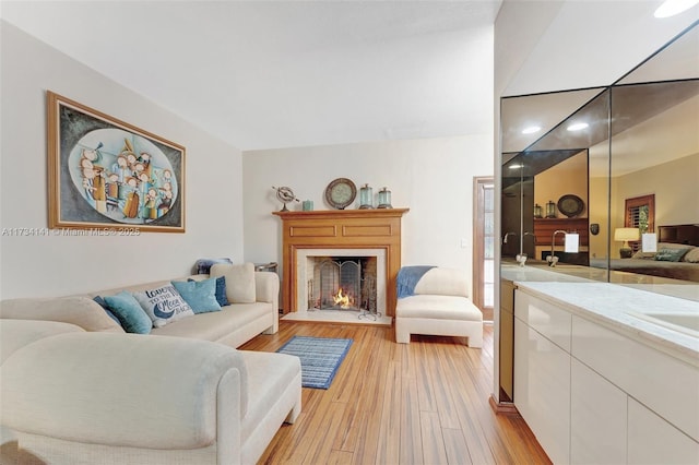 living room featuring light hardwood / wood-style floors