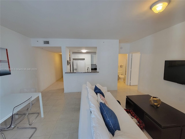 view of tiled living room