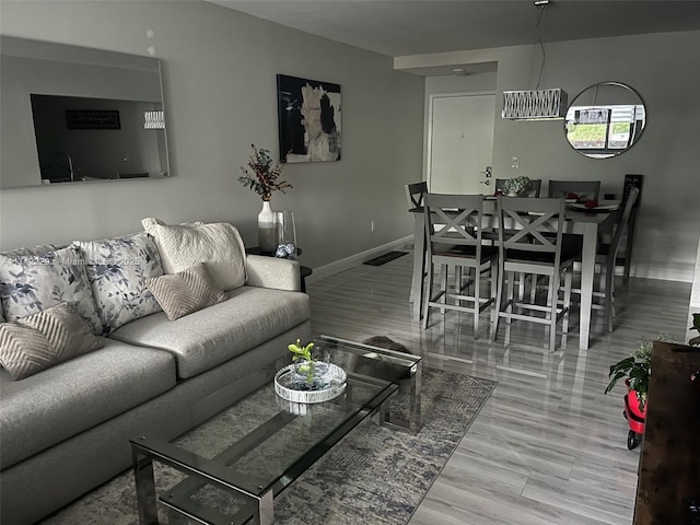 living room featuring hardwood / wood-style flooring