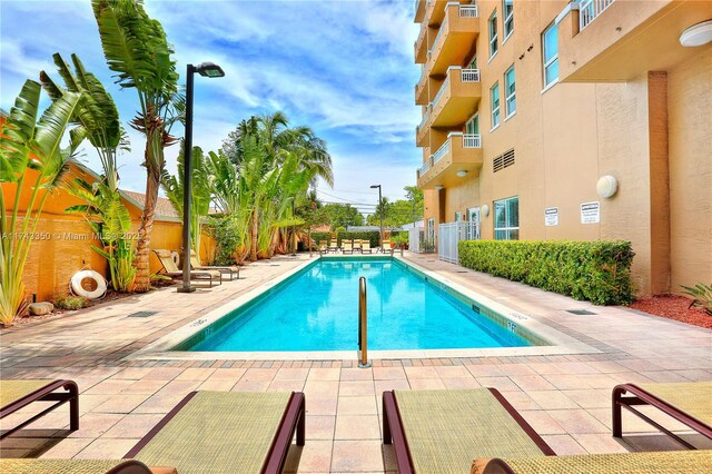 view of pool with a patio