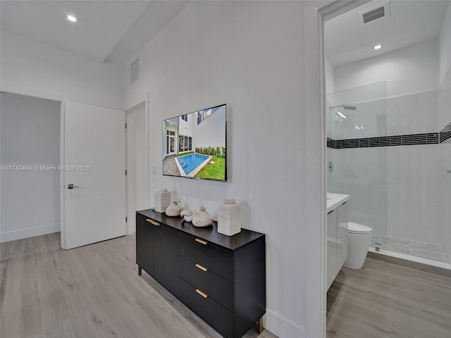 hallway featuring light hardwood / wood-style floors