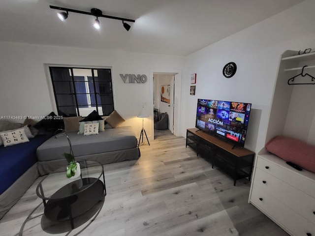 living room featuring light hardwood / wood-style flooring