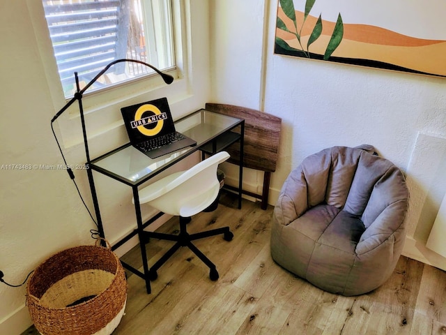 home office featuring wood-type flooring