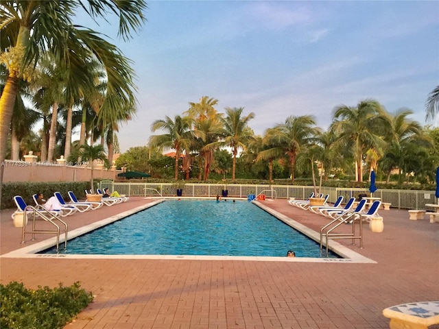 view of pool featuring a patio