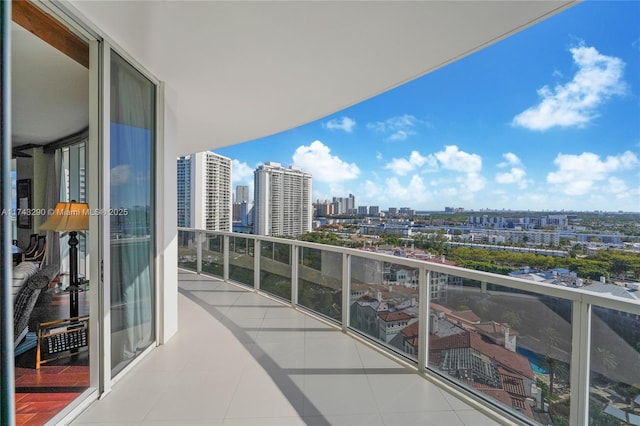 balcony with a view of city