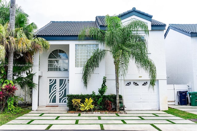 view of front of house with a garage