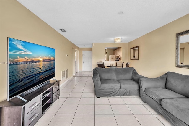 view of tiled living room