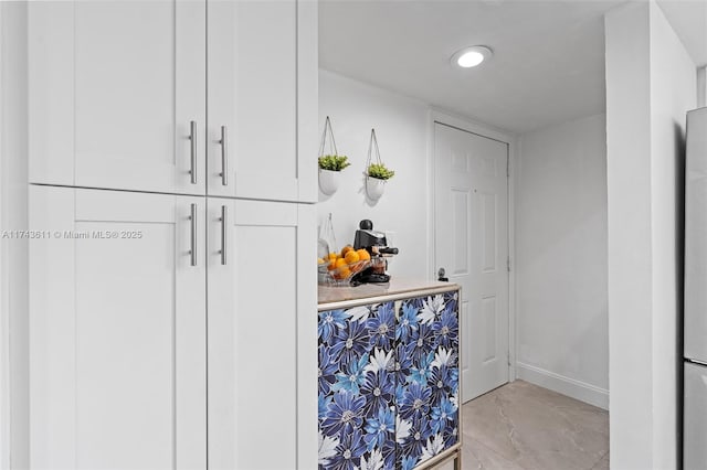 bar with white cabinets