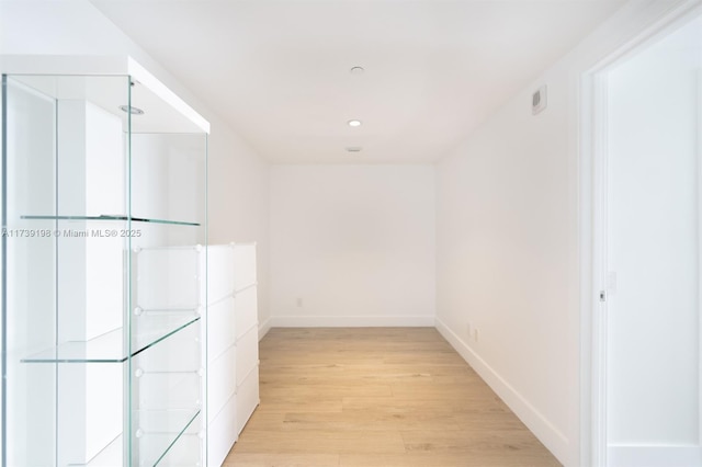 interior space with light hardwood / wood-style flooring