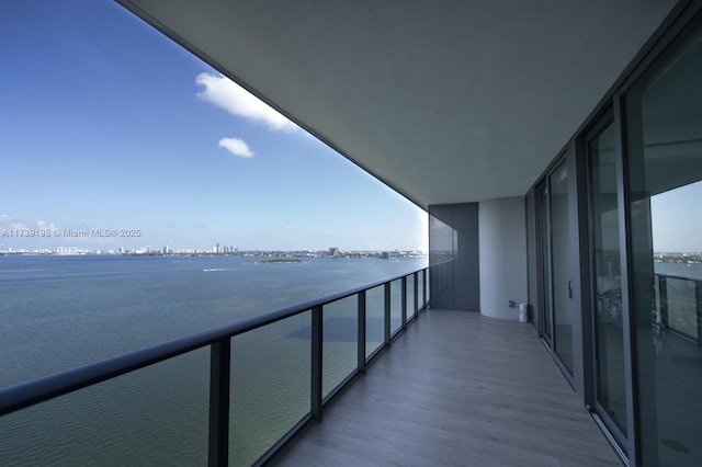 balcony with a water view