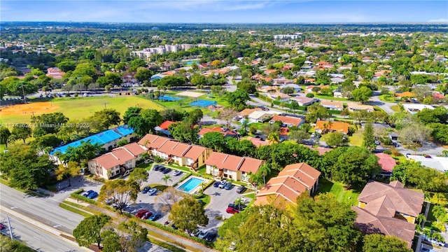 aerial view with a residential view