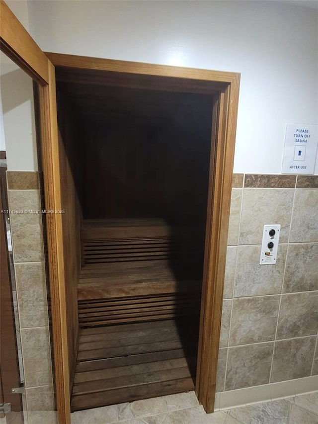 view of sauna
