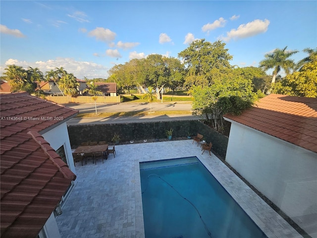 view of pool featuring a patio