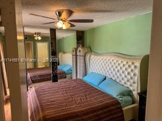 bedroom with a textured ceiling