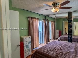 bedroom with a textured ceiling