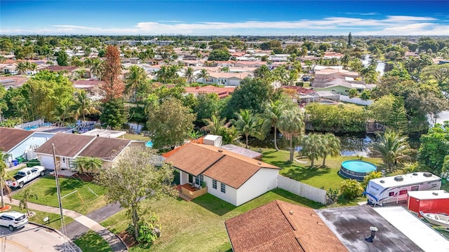 aerial view featuring a residential view