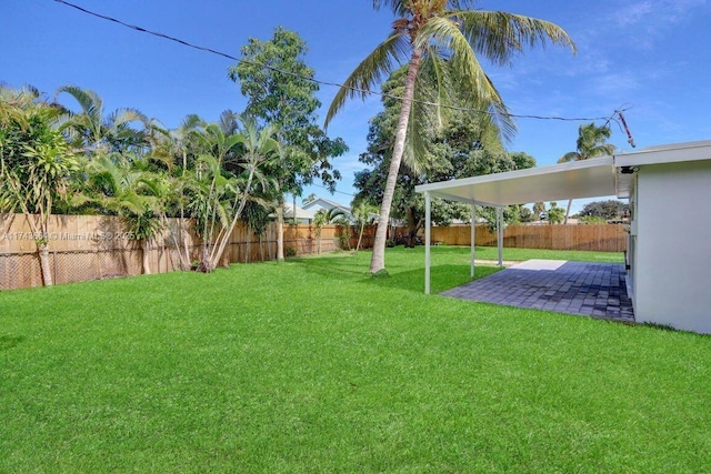 view of yard featuring a patio area