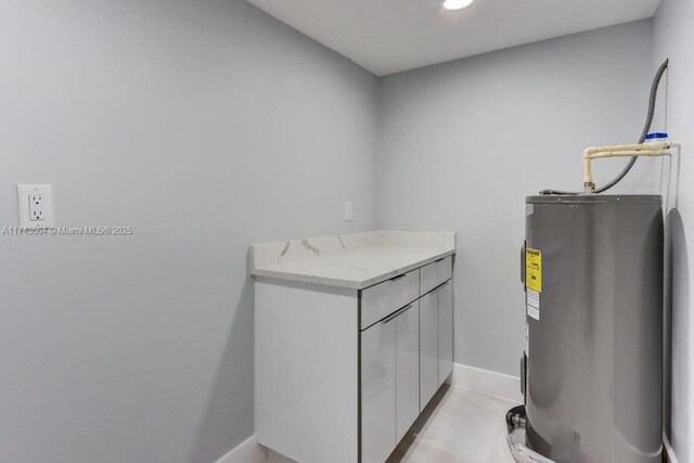 washroom with electric water heater