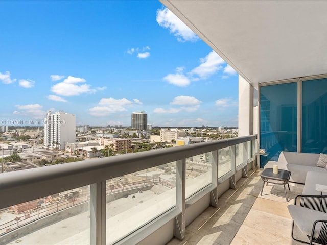 balcony with a view of city