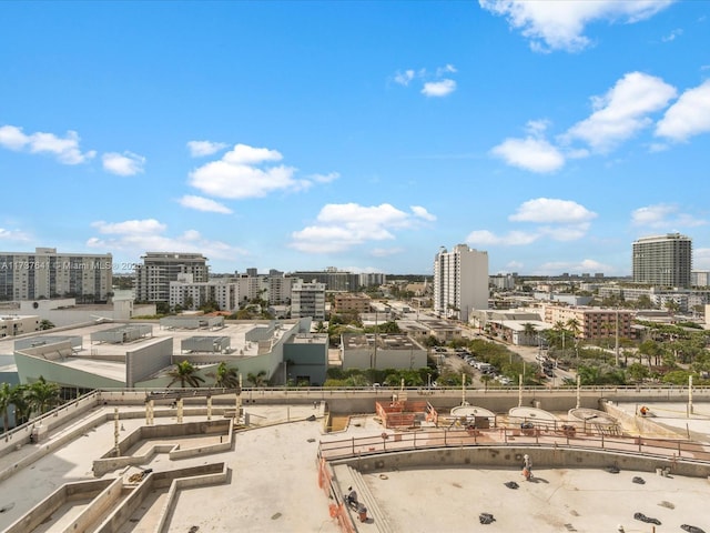 aerial view featuring a city view