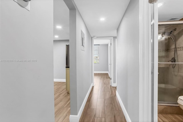 6911 Environ Blvd Unit 5L, Lauderhill, FL 33319 - hallway with wood finished floors and recessed lighting
