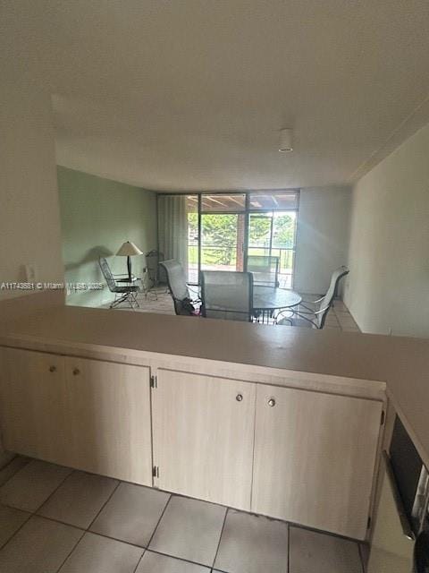 kitchen featuring light tile patterned floors