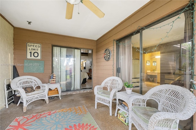 view of patio / terrace with ceiling fan