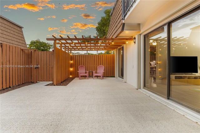 view of patio with a pergola