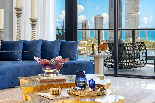 5000 Island Estates Dr Unit Ph1508, Aventura, FL 33160 - living room featuring a view of city