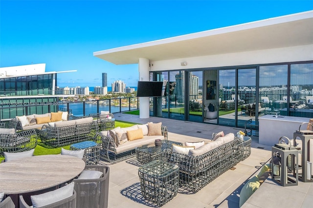 5000 Island Estates Dr Unit Ph1508, Aventura, FL 33160 - view of patio featuring outdoor lounge area