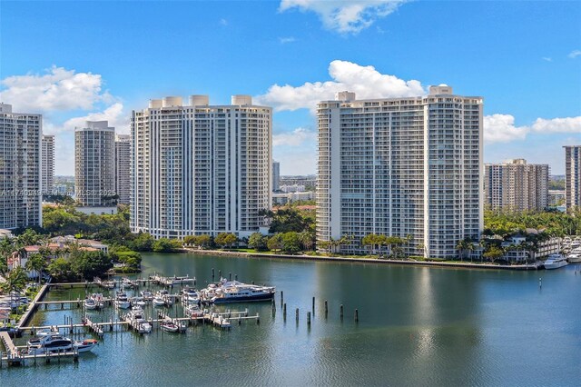 water view with a city view