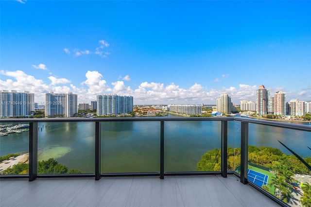5000 Island Estates Dr Unit Ph1508, Aventura, FL 33160 - balcony featuring a view of skyline and a water view
