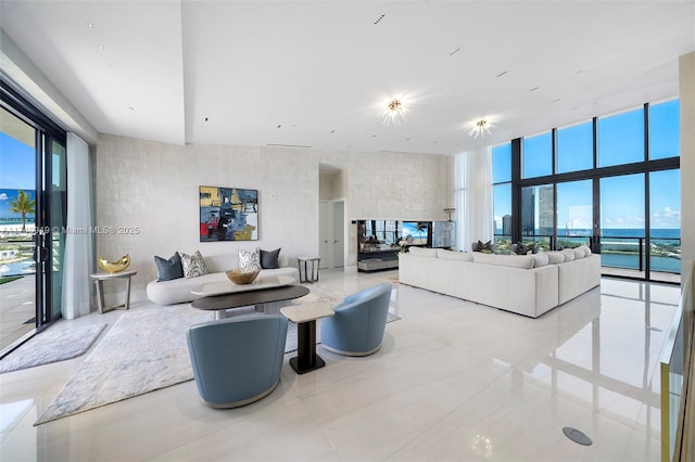 5000 Island Estates Dr Unit Ph1508, Aventura, FL 33160 - tiled living area featuring floor to ceiling windows
