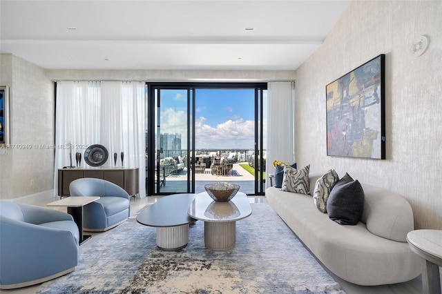 5000 Island Estates Dr Unit Ph1508, Aventura, FL 33160 - living room with wallpapered walls