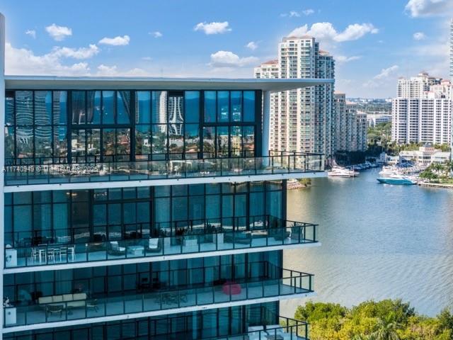 5000 Island Estates Dr Unit Ph1508, Aventura, FL 33160 - view of building exterior featuring a water view and a view of city