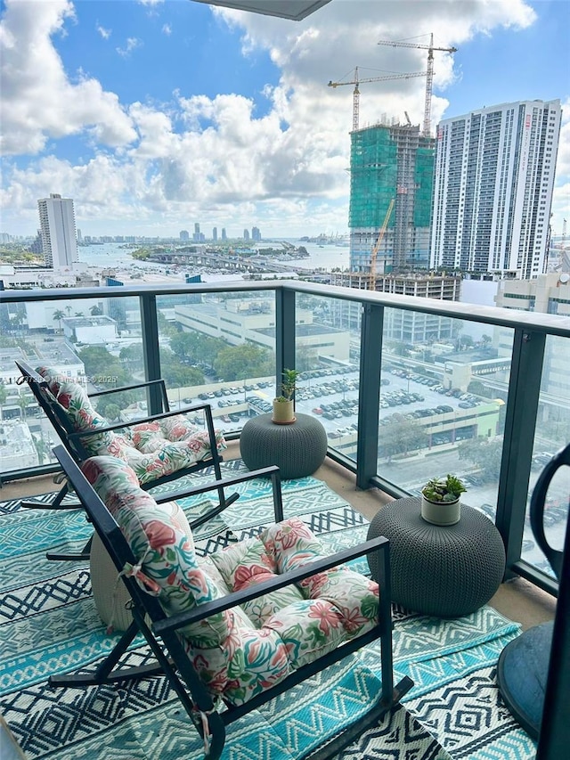 balcony with a city view