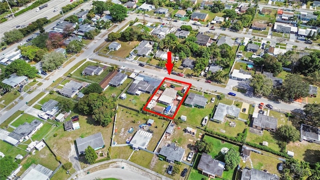 aerial view featuring a residential view
