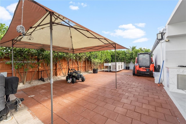 view of patio / terrace with a gazebo