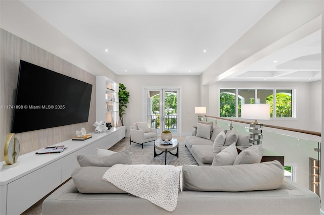 living room with plenty of natural light