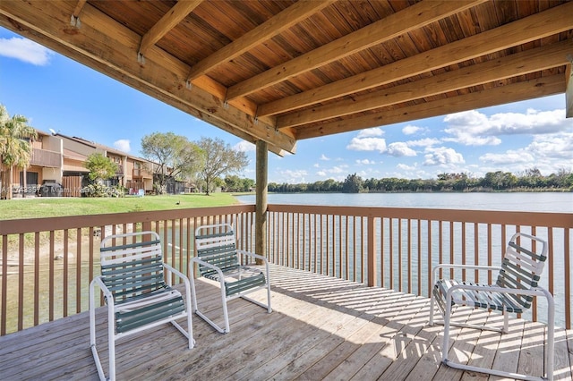 4149 S Pine Island Rd, Davie, FL 33328 - wooden deck featuring a water view