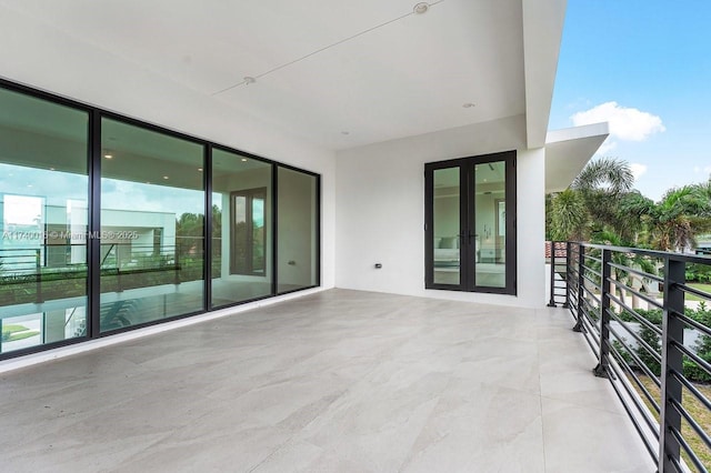 balcony with french doors