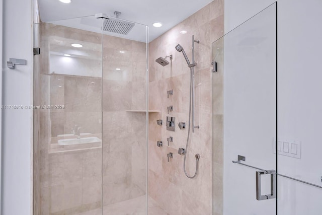 bathroom with an enclosed shower