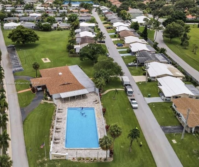 aerial view featuring a residential view