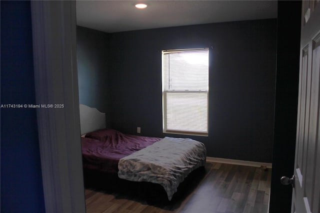 bedroom featuring multiple windows and wood-type flooring