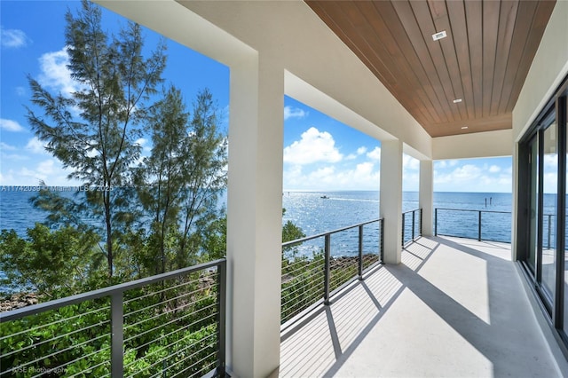 balcony with a water view