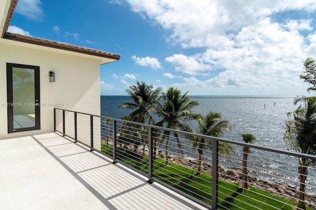 balcony with a water view