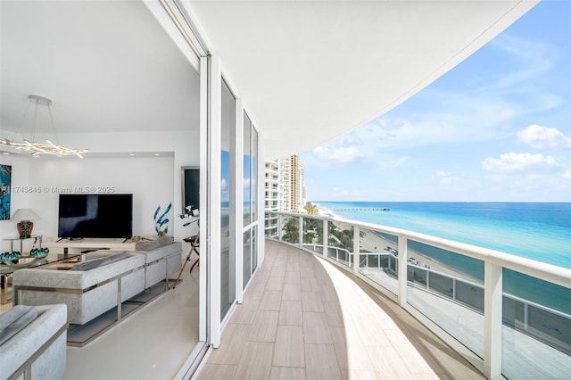 balcony with a water view